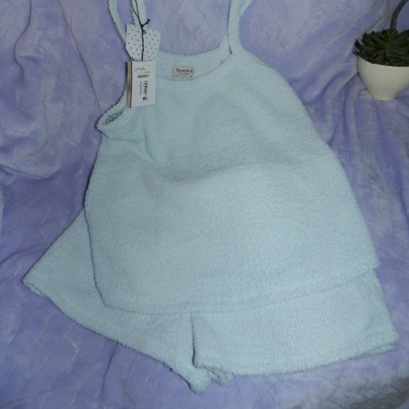 Bearpaw Womens Teddy Bear Pajama Shorts 2-Pc Set super soft Light Blue NWT/NEW - Picture 7 of 15